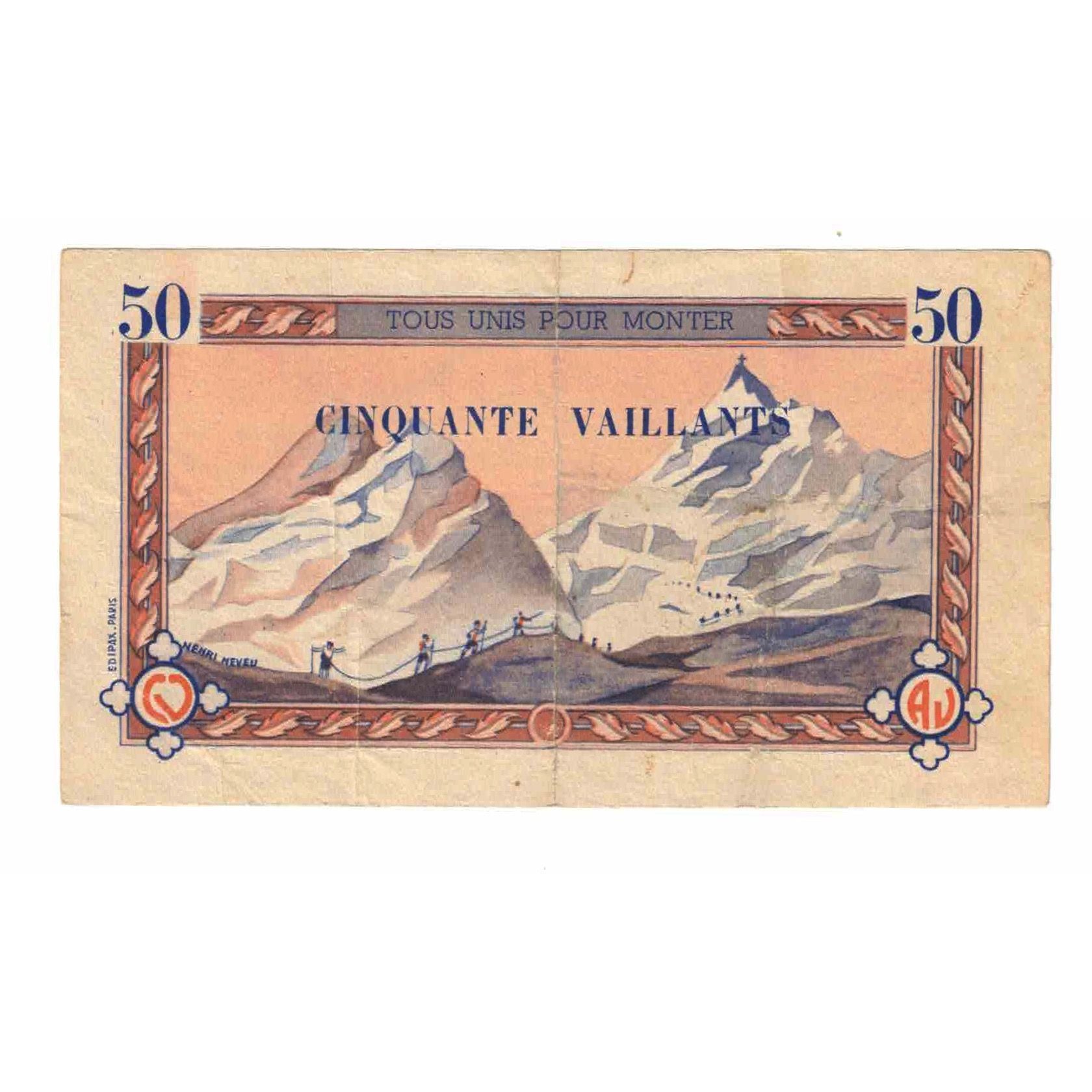 France, Tourist Banknote, 50 VAILLANTS, EF(40-45)
