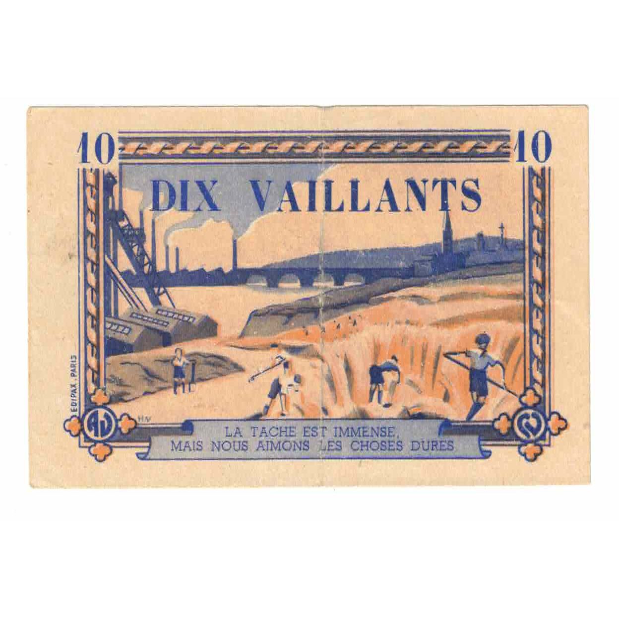 France, Tourist Banknote, 10 VAILLANTS, EF(40-45)