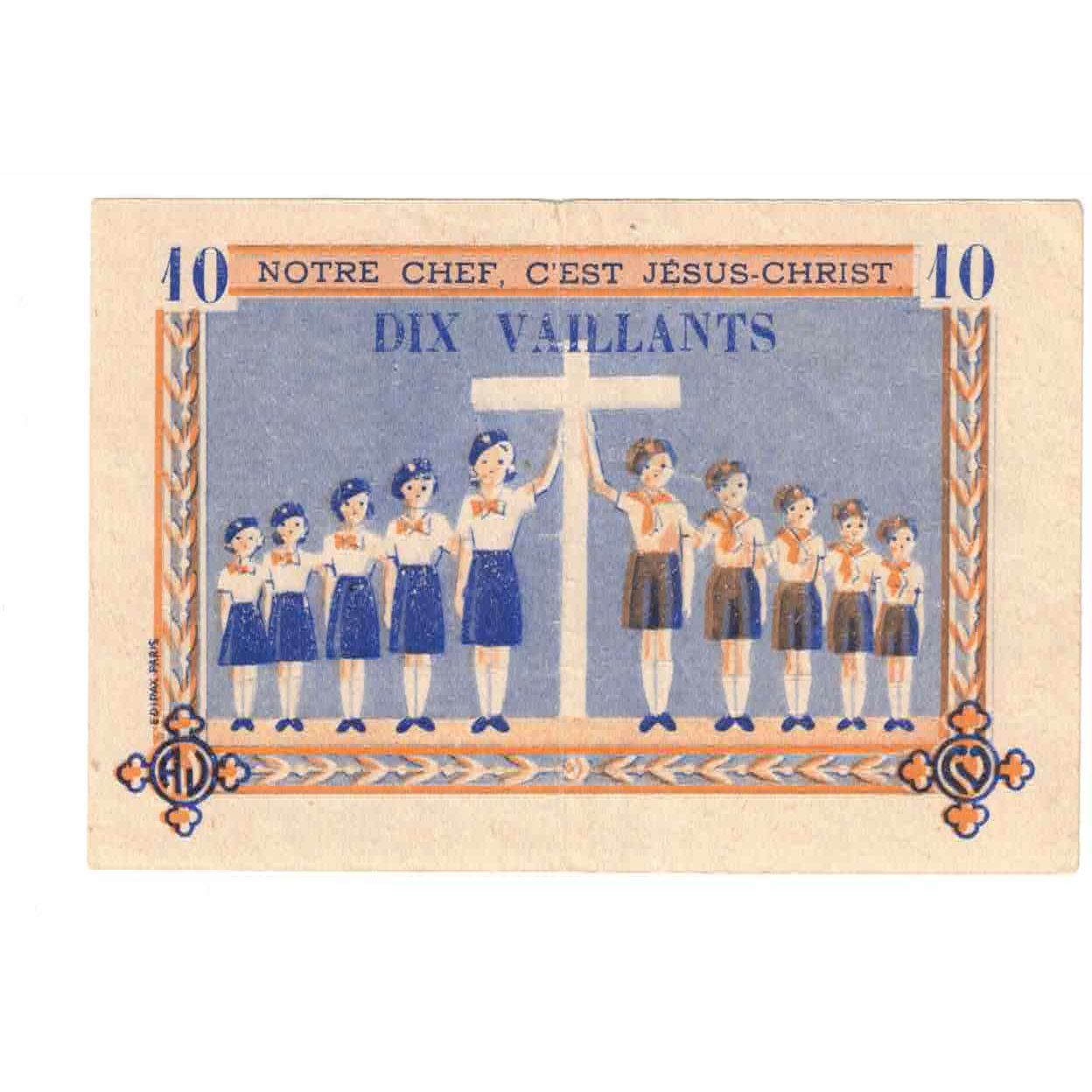 France, Tourist Banknote, 10 VAILLANTS, EF(40-45)