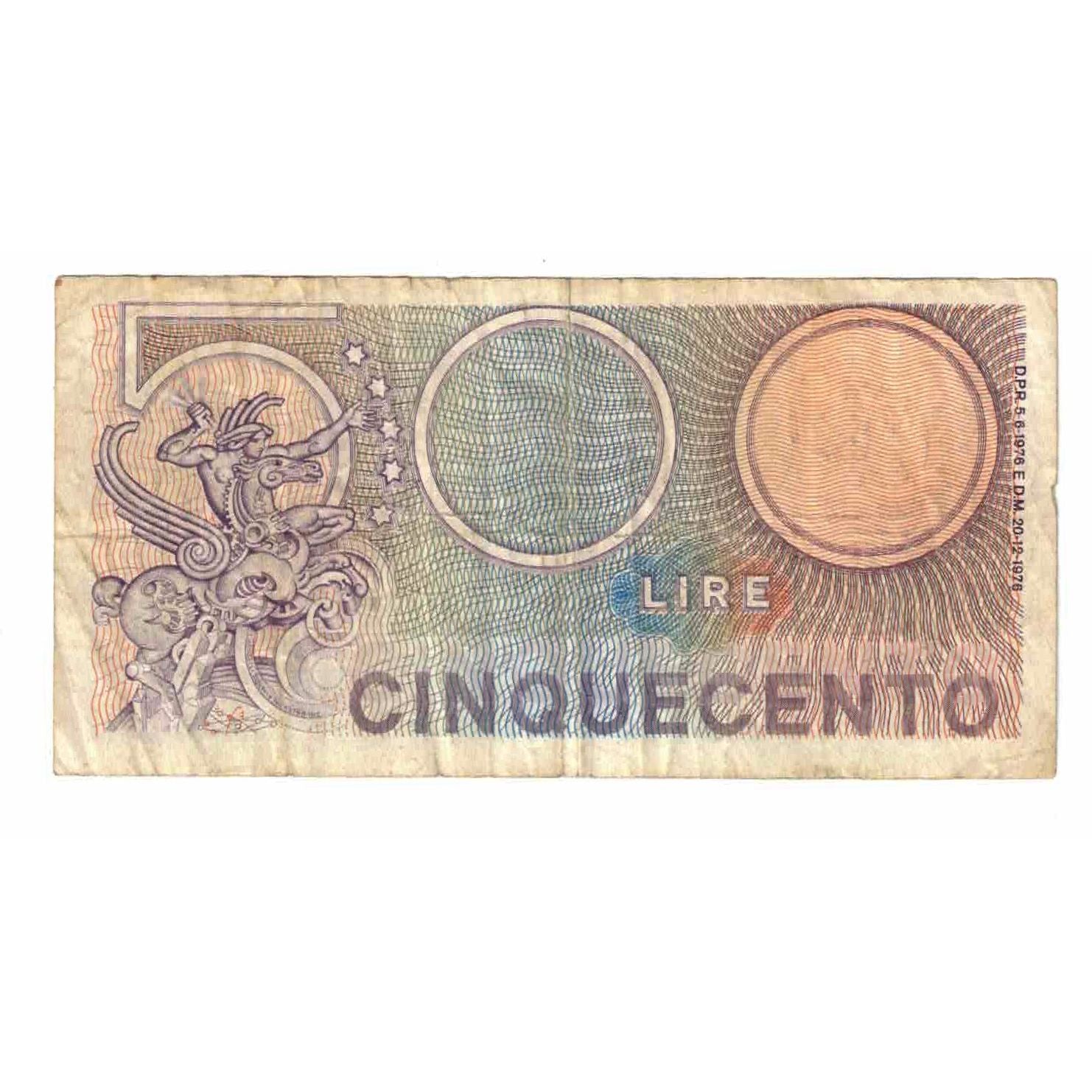 Banconote, Italia, 500 Lire, 1976, 1976-12-20, KM:95, MB