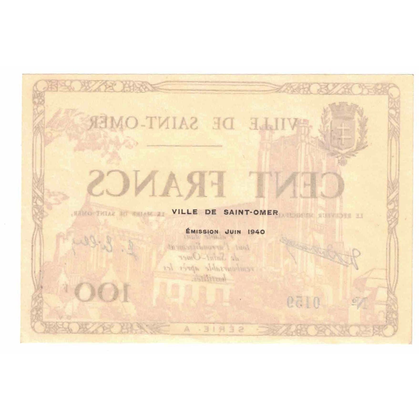 France, Saint-Omer, 100 Francs, 1940, UNC(65-70)
