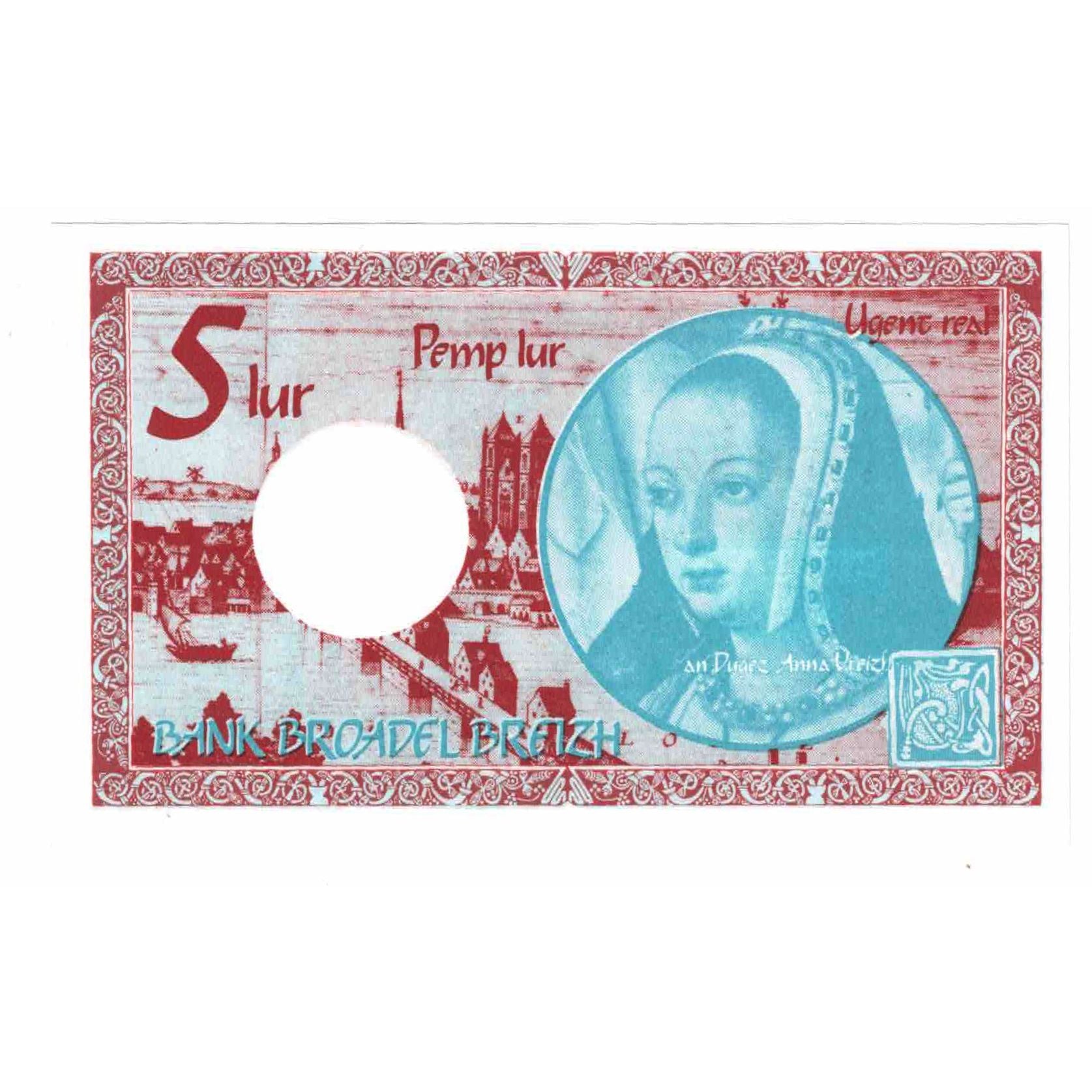 France, Tourist Banknote, BANK BROADEL BREIZH, 1992, UNC(65-70)