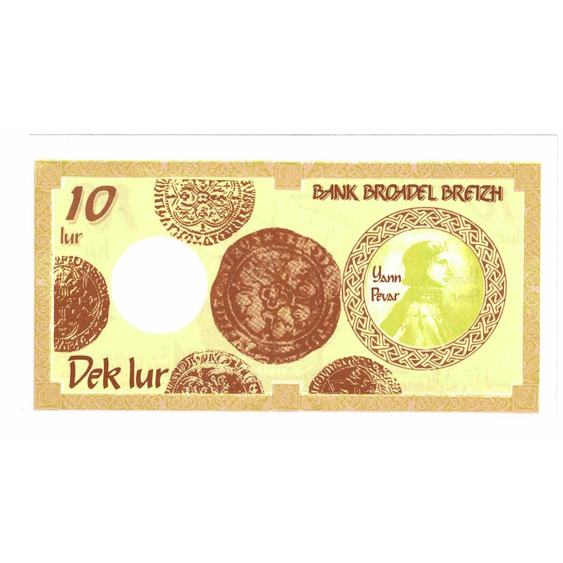 France, Tourist Banknote, BANK BROADEL BREIZH, 1992, UNC(65-70)
