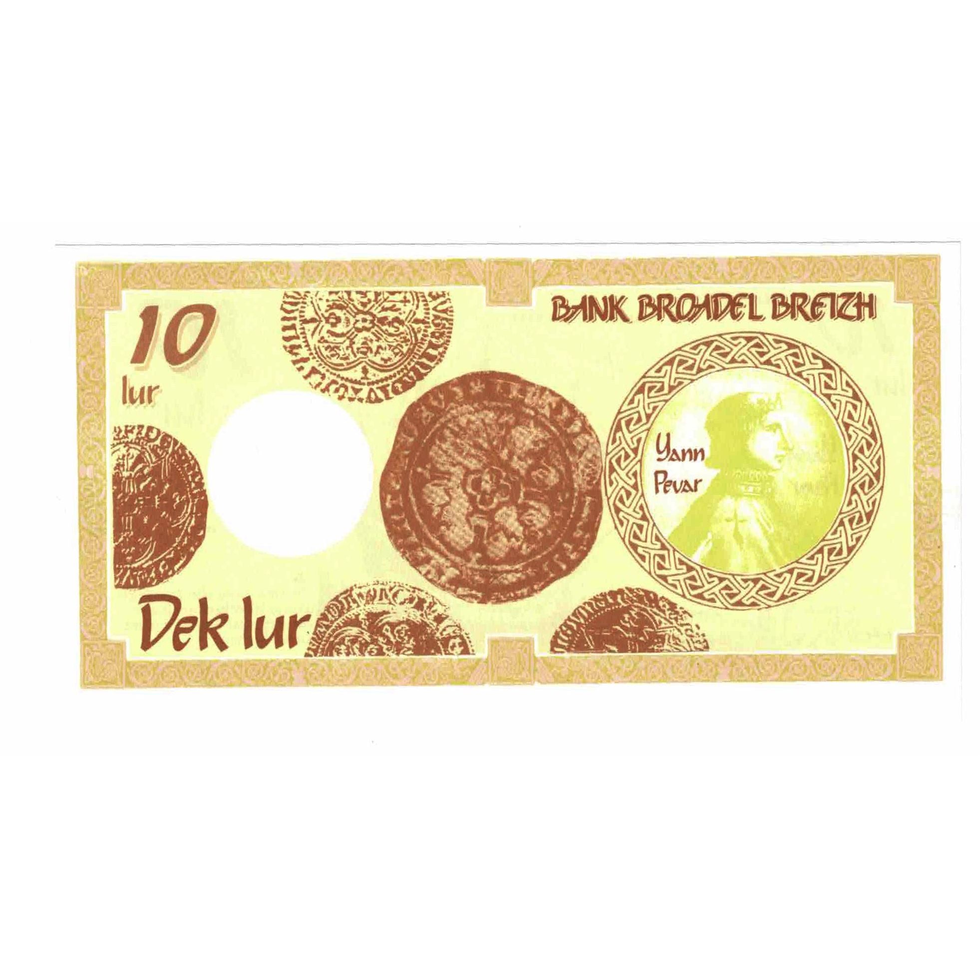 France, Tourist Banknote, BANK BROADEL BREIZH, 1992, UNC(65-70)