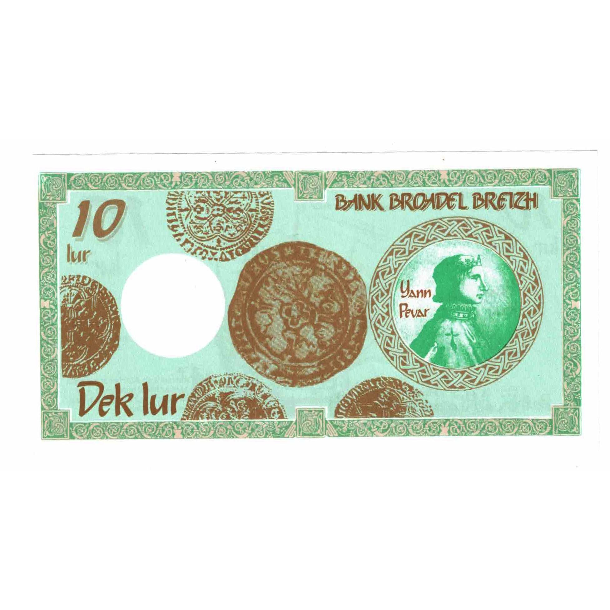 France, Tourist Banknote, BANK BROADEL BREIZH, 1992, UNC(65-70)