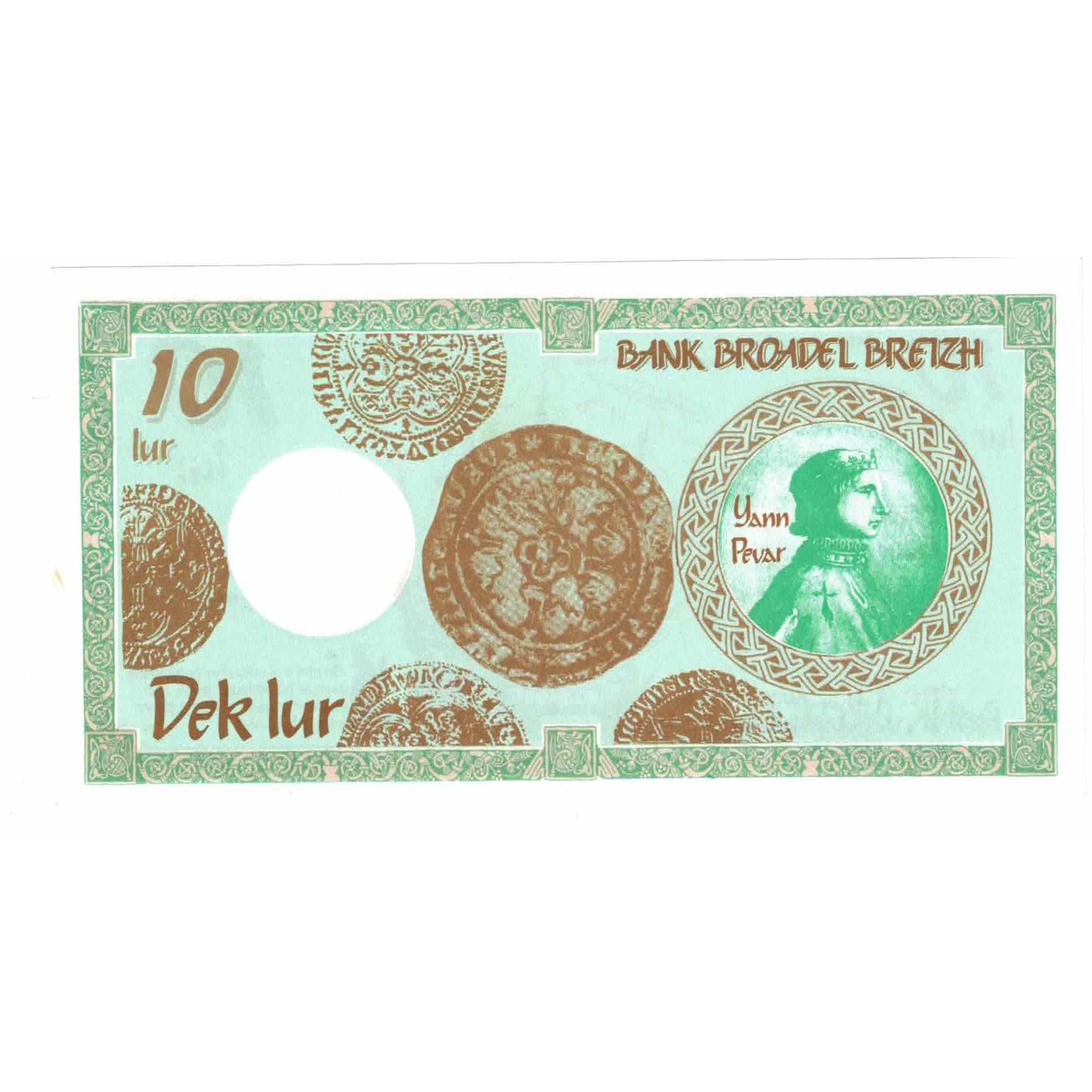 France, Tourist Banknote, BANK BROADEL BREIZH, 1992, UNC(65-70)