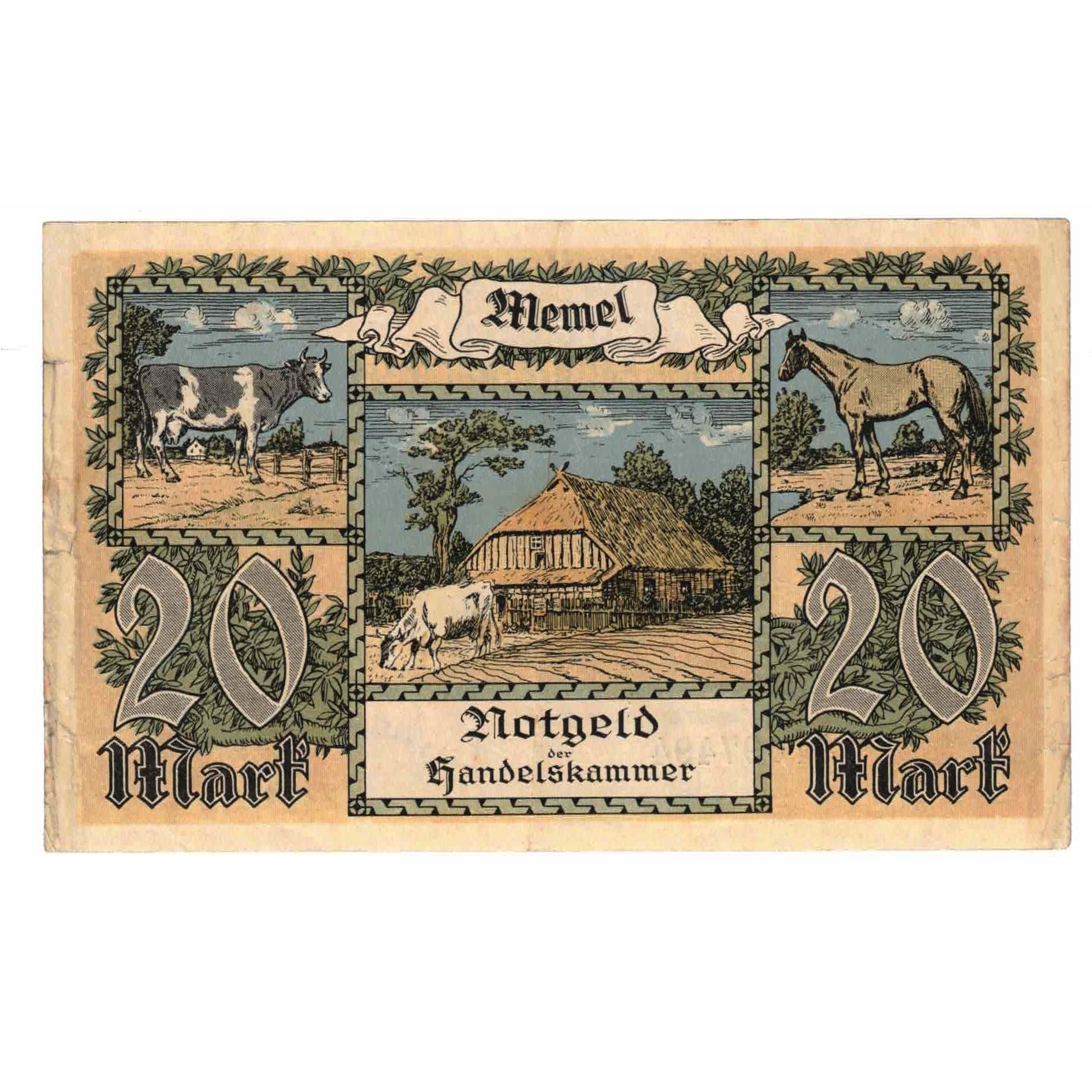 Banknote, Memel, 20 Mark, 1922, 1922-02-22, KM:6a, EF(40-45)