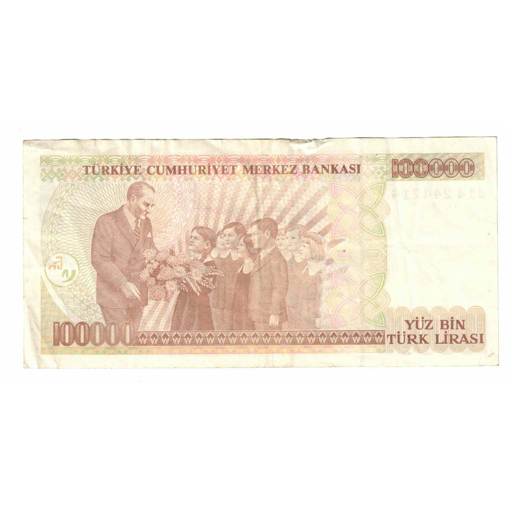Geldschein, Türkei, 100,000 Lira, 1996-1998, KM:206, SS