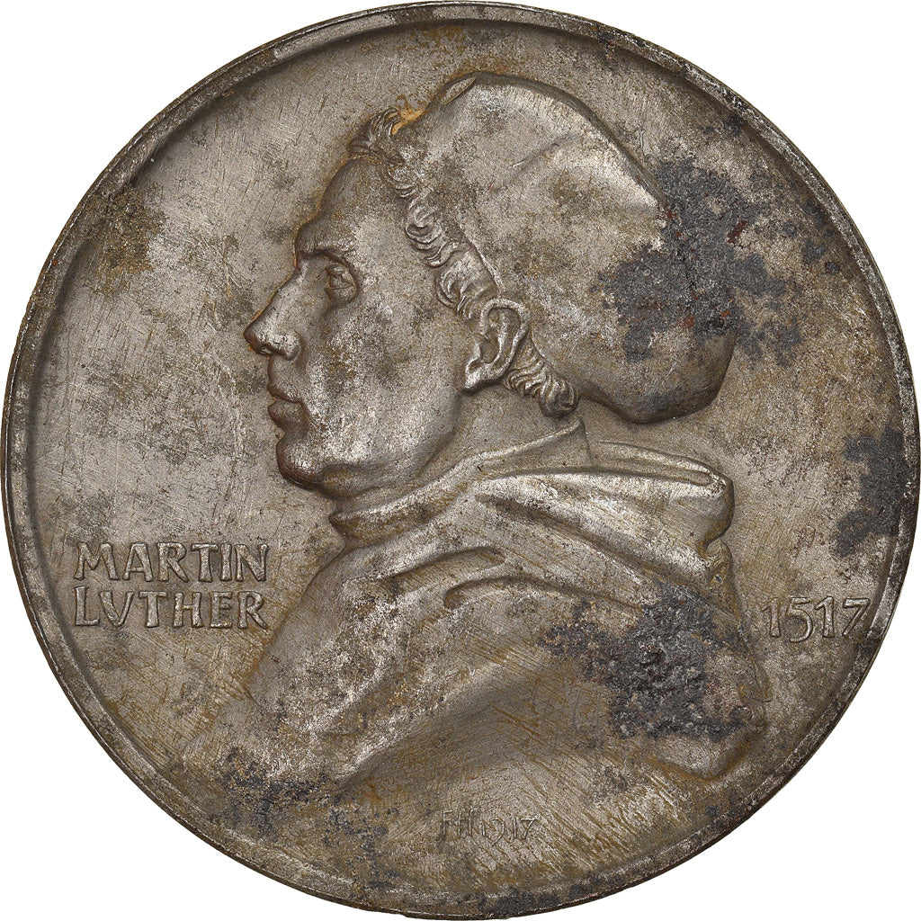 Niemcy, Medal, Martin Luther, Religie i wierzenia, 1917, VF(30-35), Cynk