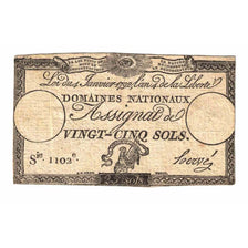 France, 25 Sols, Série 1102, EF(40-45), KM:A55