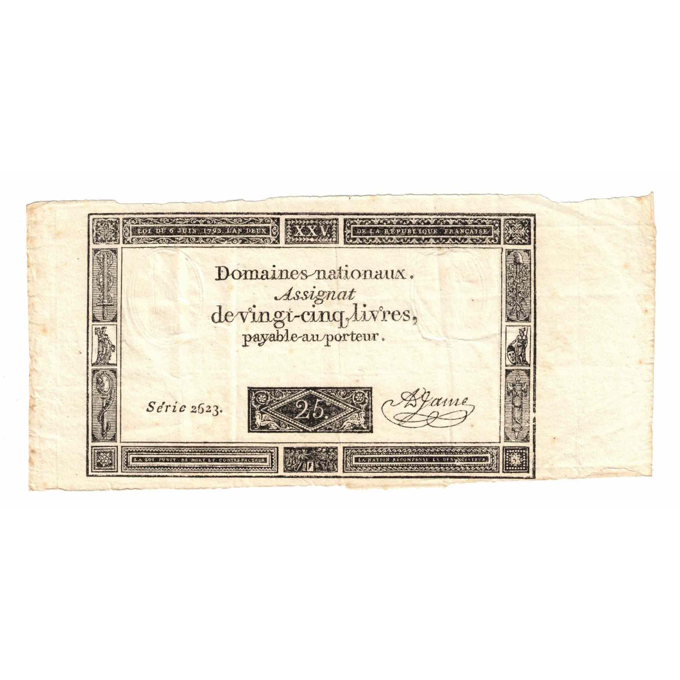 Frankrijk, 25 Livres, Série 2623, DOMAINES NATIONAUX, SUP, KM:A71