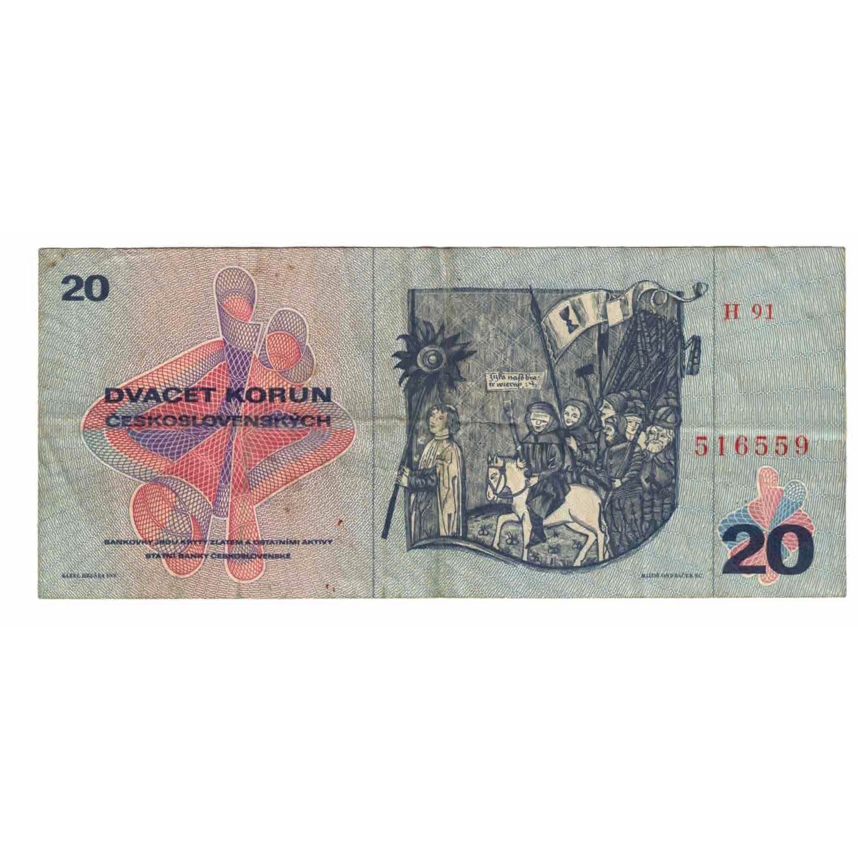Banknote, Czechoslovakia, 20 Korun, 1970, 1970, KM:92, EF(40-45)