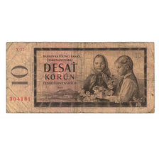Biljet, Tsjecho-Slowakije, 10 Korun, 1960, KM:88a, TB