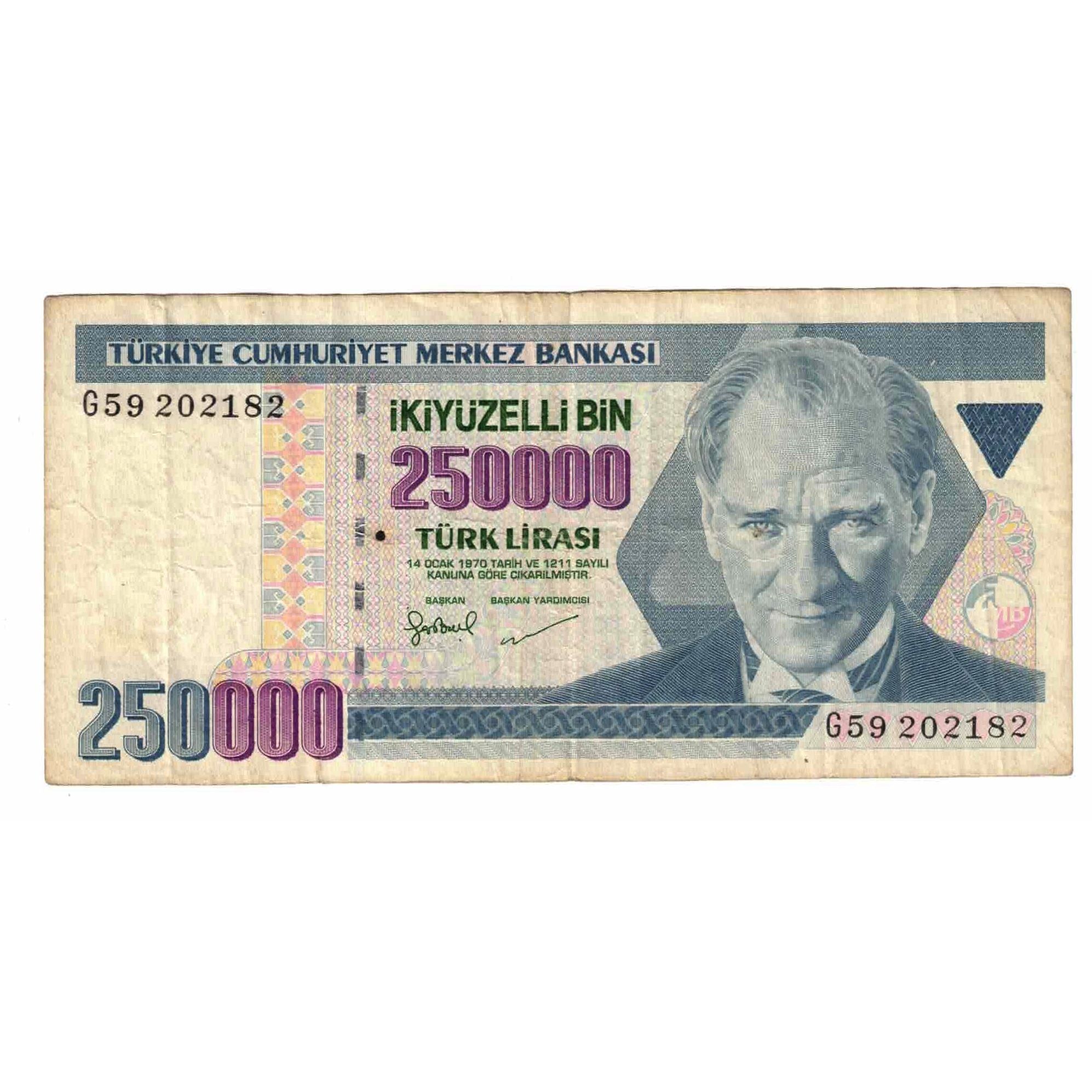 Geldschein, Türkei, 250,000 Lira, L.1970, 1970-01-14, KM:207, SS