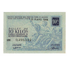 Frankreich, Acier Ordinaire, 1948, Billet de 10 kilos de produits sidérurgiques