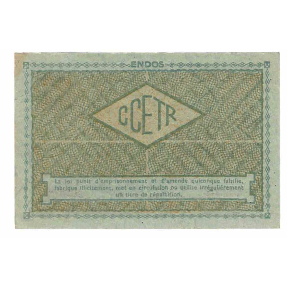 Frankreich, Acier Ordinaire, 1948, Billet de 10 kilos de produits sidérurgiques
