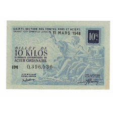Francja, Acier Ordinaire, 1948, Billet de 10 kilos de produits sidérurgiques en