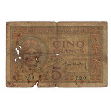 Nota, Madagáscar, 5 Francs, KM:35, AG(1-3)