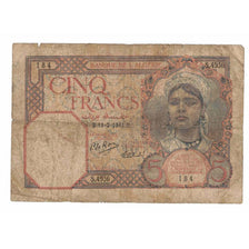 Banknote, Algeria, 5 Francs, 1941, 1941-02-11, KM:77b, VG(8-10)