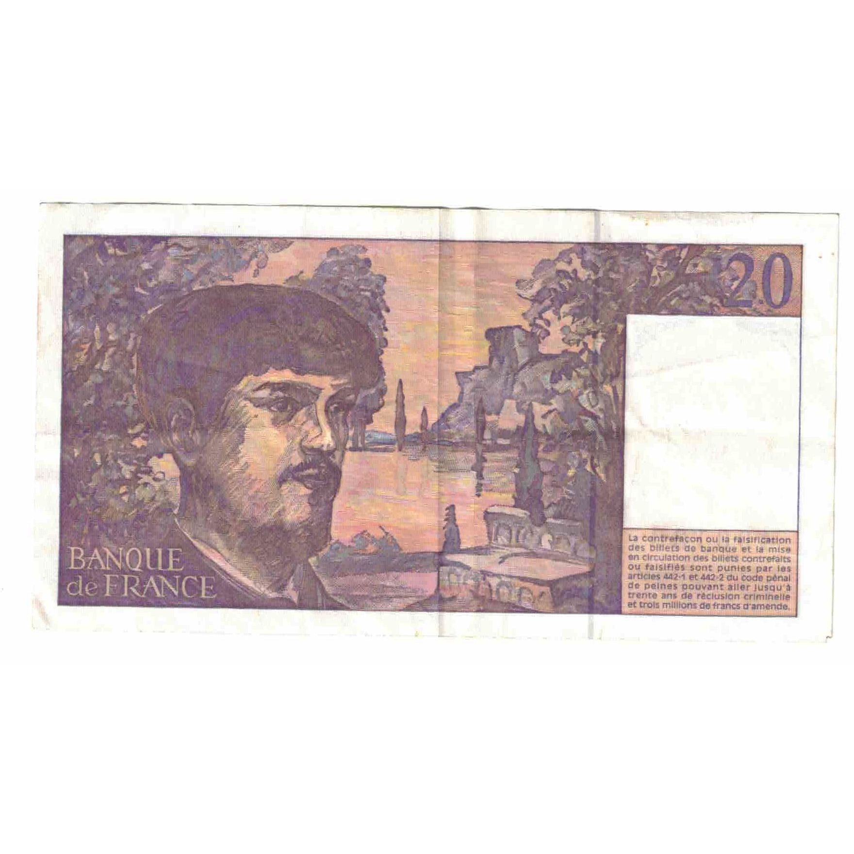 France, 20 Francs, Debussy, 1997, W.051, EF(40-45), KM:151i