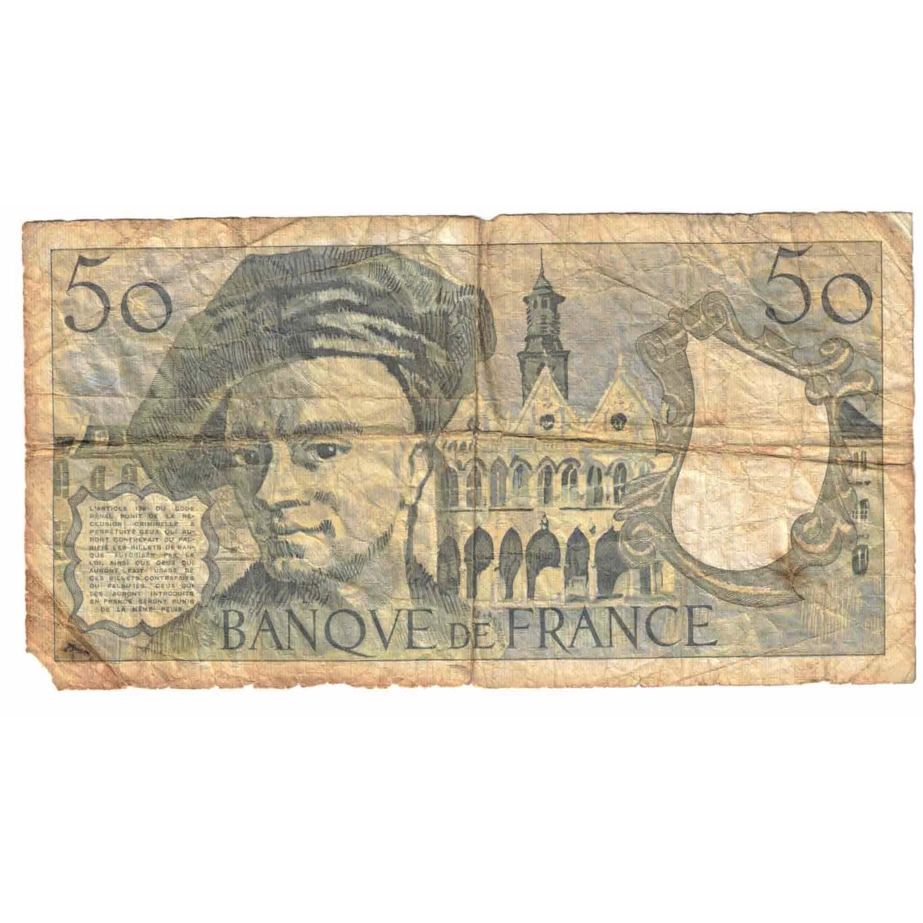 Francja, 50 Francs, Quentin de La Tour, 1986, H.44, VG(8-10), KM:152b