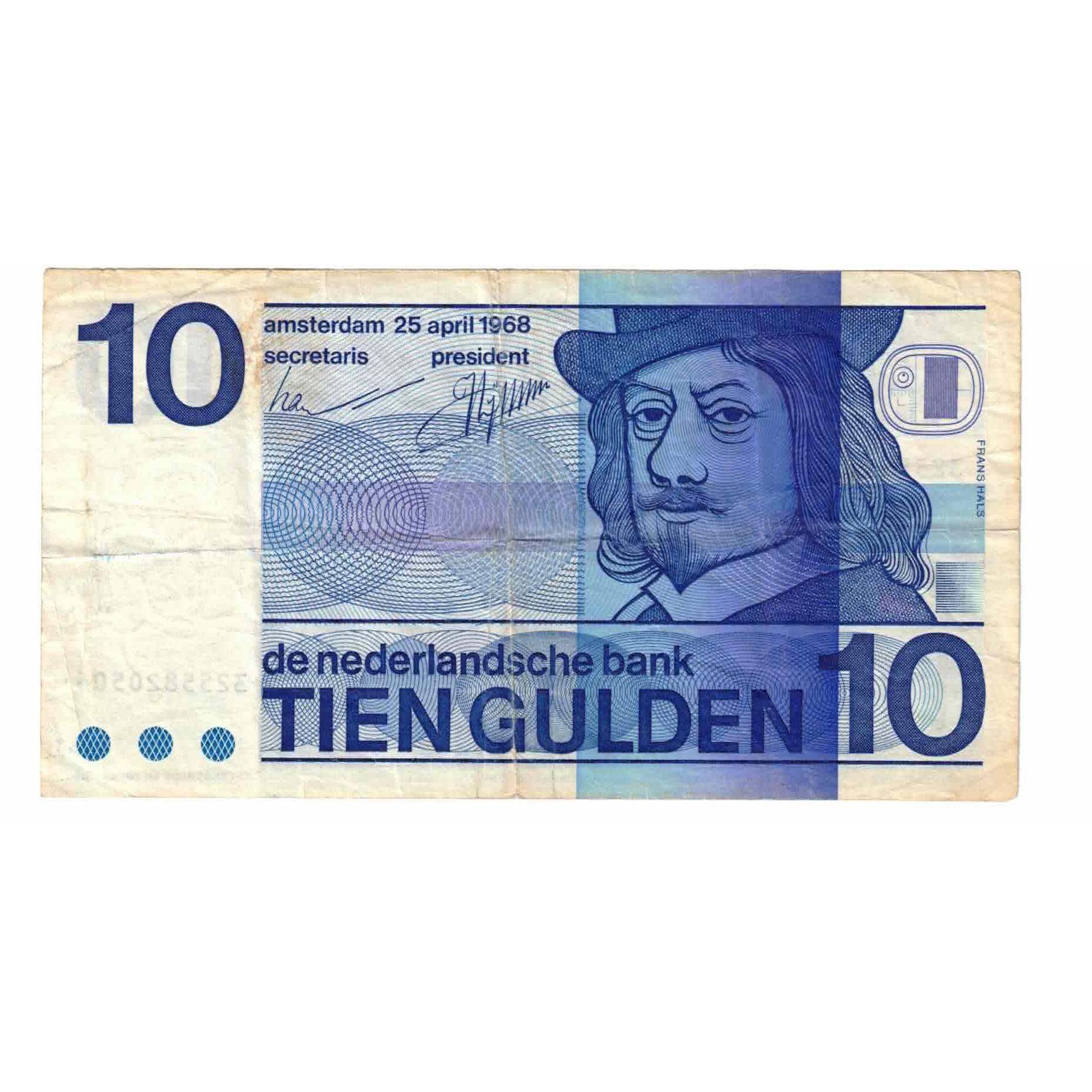 Banknote, Netherlands, 10 Gulden, 1968, 1968-04-25, KM:91b, VF(20-25)