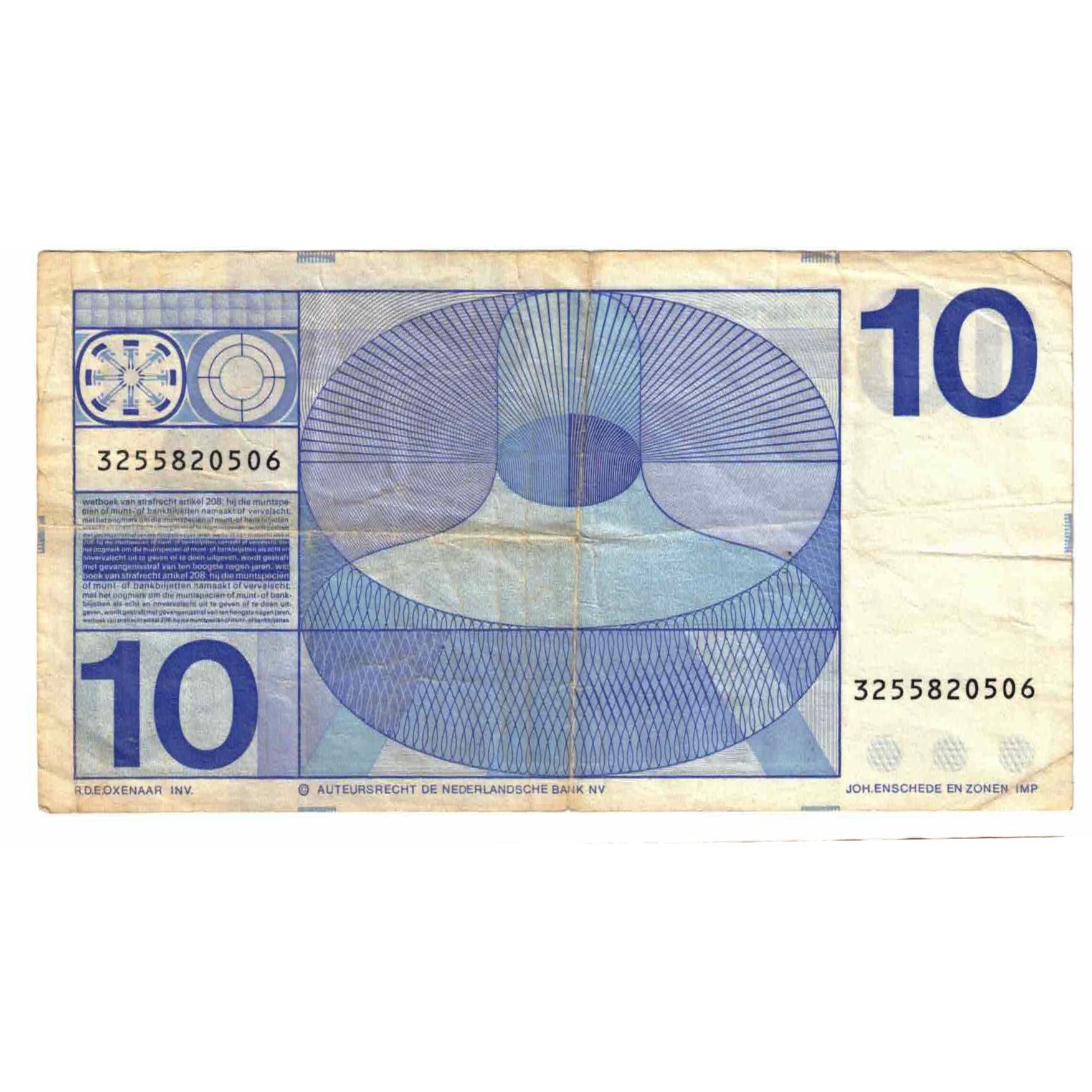 Banknote, Netherlands, 10 Gulden, 1968, 1968-04-25, KM:91b, VF(20-25)