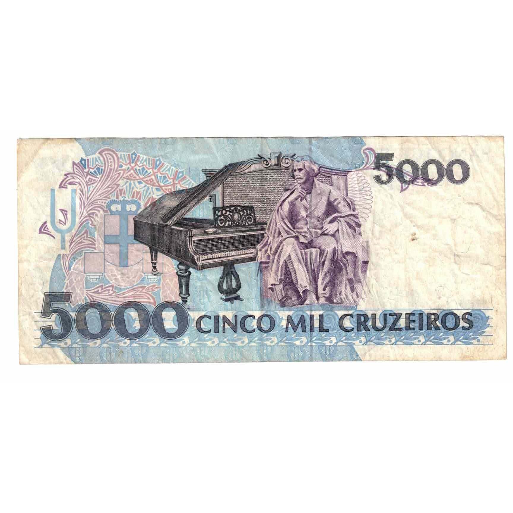 Biljet, Brazilië, 5000 Cruzeiros, KM:232c, TTB