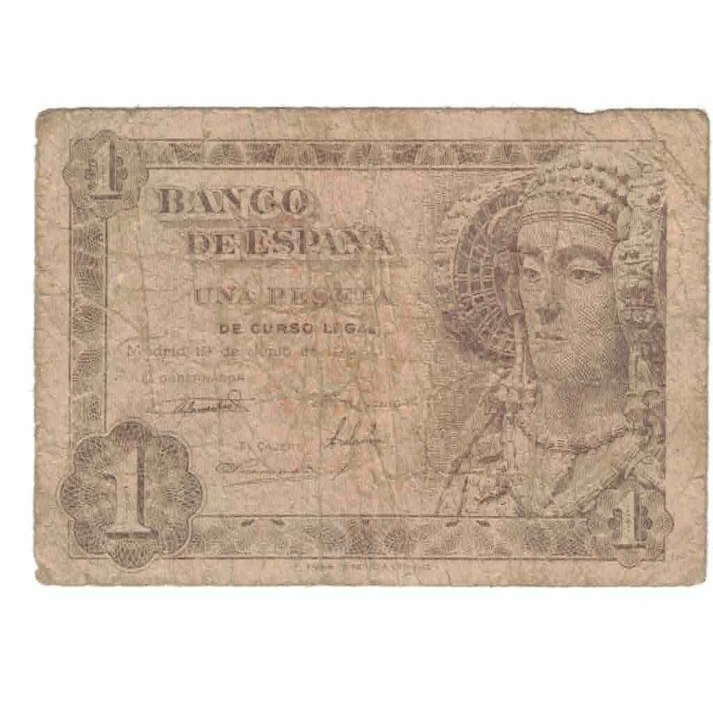 Banknote, Spain, 1 Peseta, 1948, 1948-06-19, KM:135s, VG(8-10)