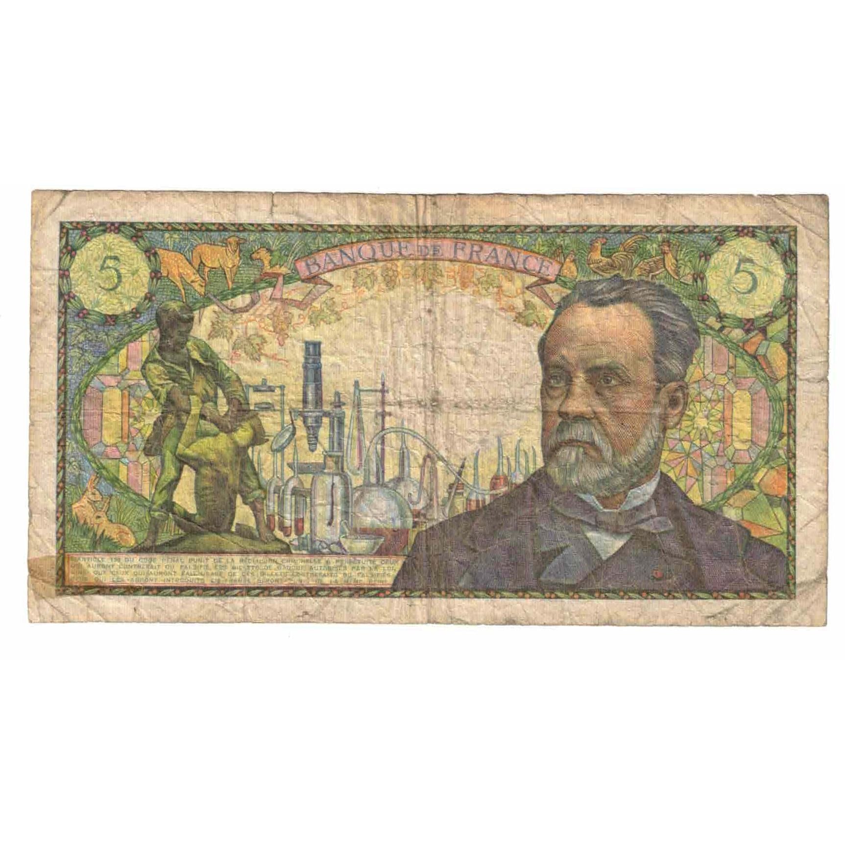 Francia, 5 Francs, Pasteur, 1966, G.21, BC, KM:146a