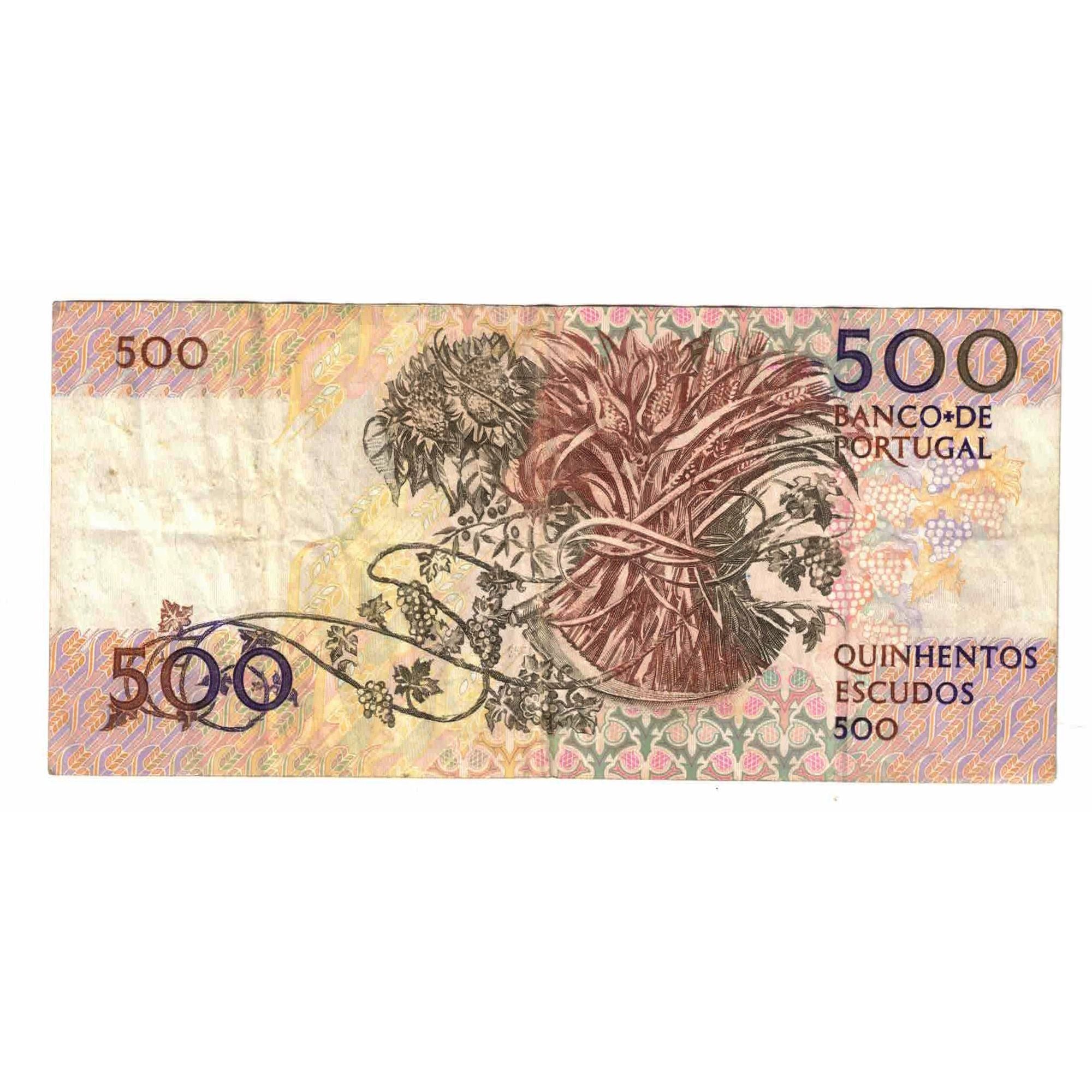 Banknot, Portugal, 500 Escudos, 1989, 1989-10-04, KM:180c, EF(40-45)