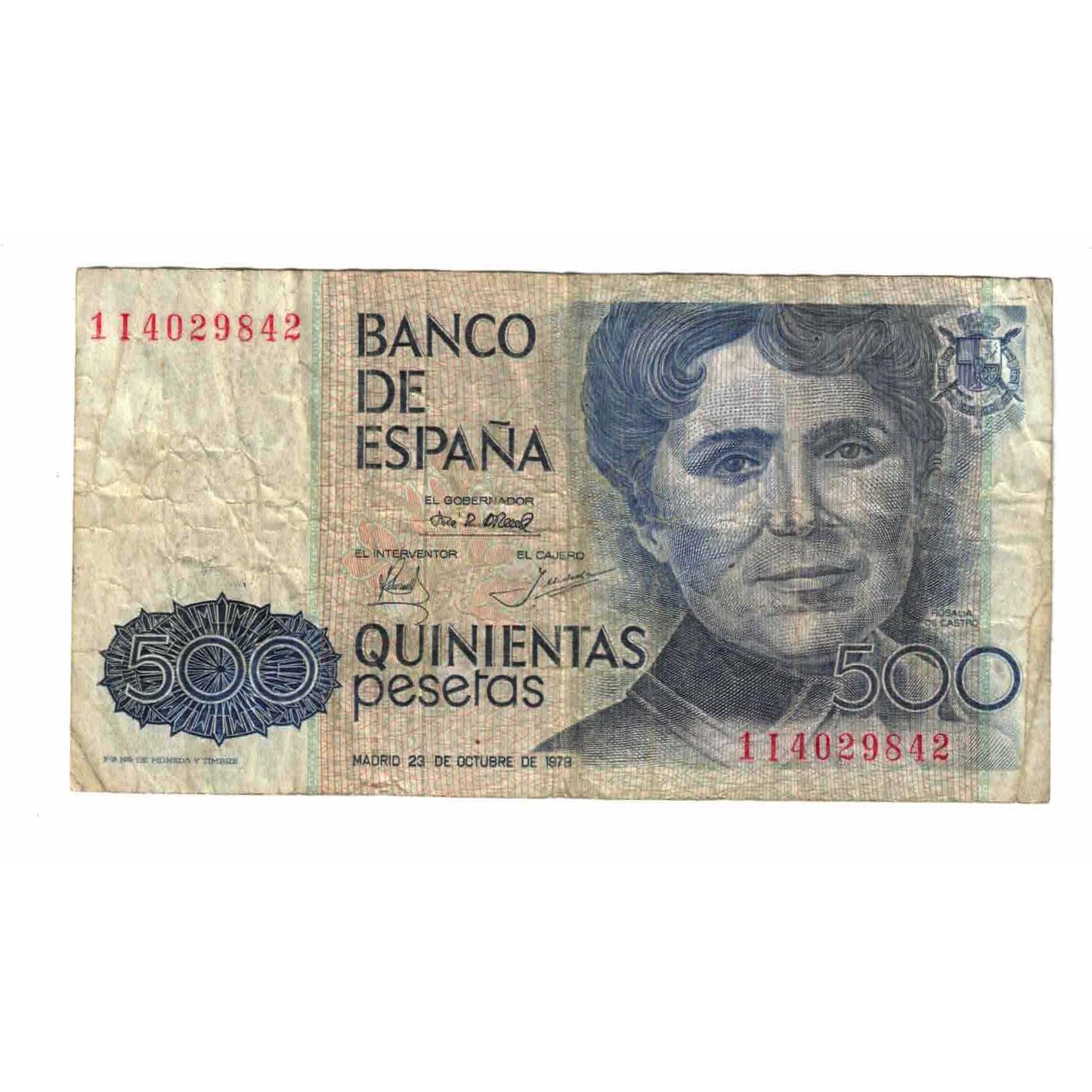 Banknote, Spain, 500 Pesetas, 1979, 1979-10-23, KM:157, VF(20-25)