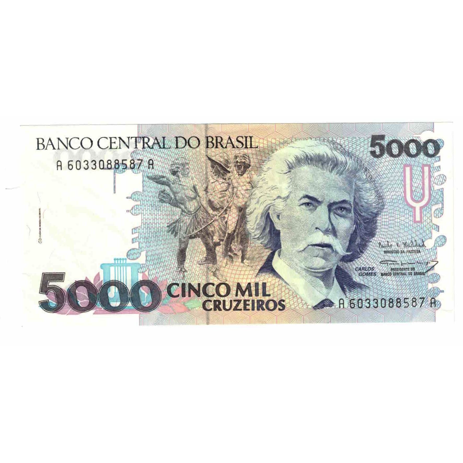 Biljet, Brazilië, 5000 Cruzeiros, Undated (1993), KM:232c, NIEUW