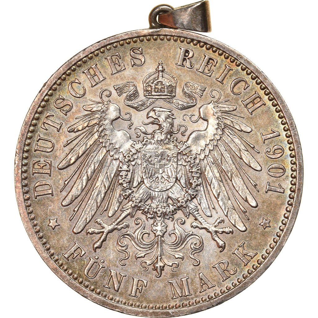 Germany, Medal, 5 Mark, Etats Allemands, Wilhelm II, 1901, AU(55-58), Silver