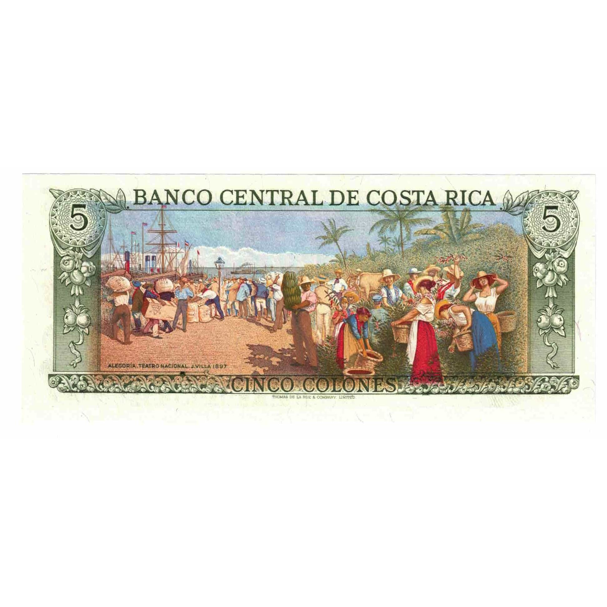 Banknote, Costa Rica, 5 Colones, 1992, 1992-01-15, KM:236e, UNC(65-70)