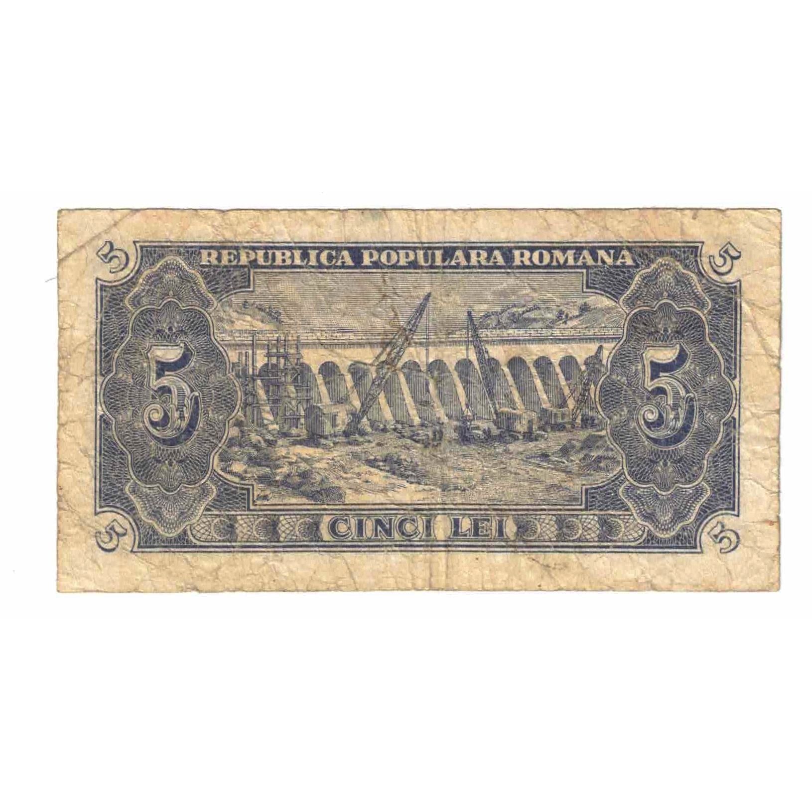 Banknote, Romania, 5 Lei, 1952, 1952-01-26, KM:83b, VF(20-25)