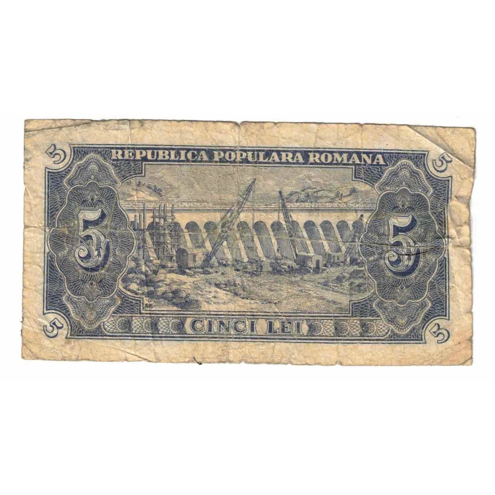 Banknote, Romania, 5 Lei, 1952, 1952-01-26, KM:83b, VG(8-10)
