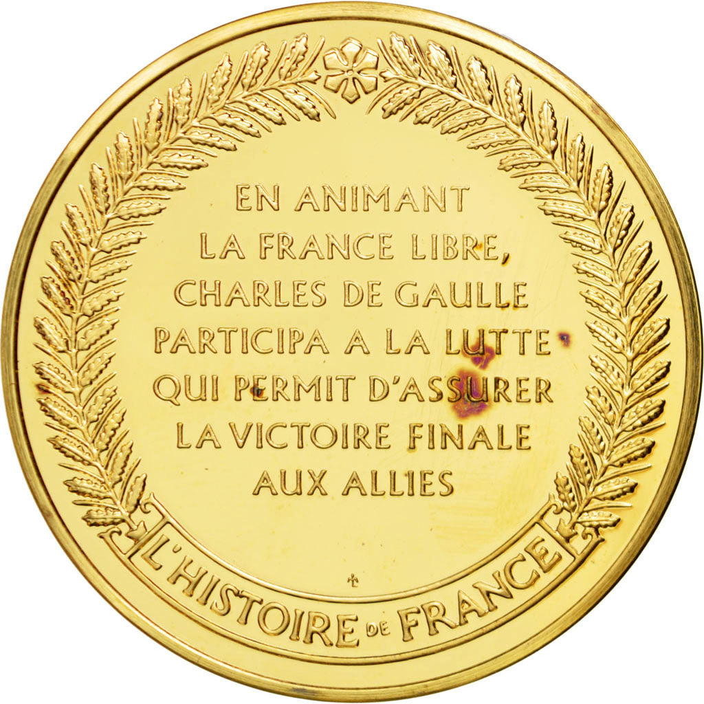 FRANCE, History, French Fifth Republic, Medal, MS(60-62), Vermeil, 44, 37.40