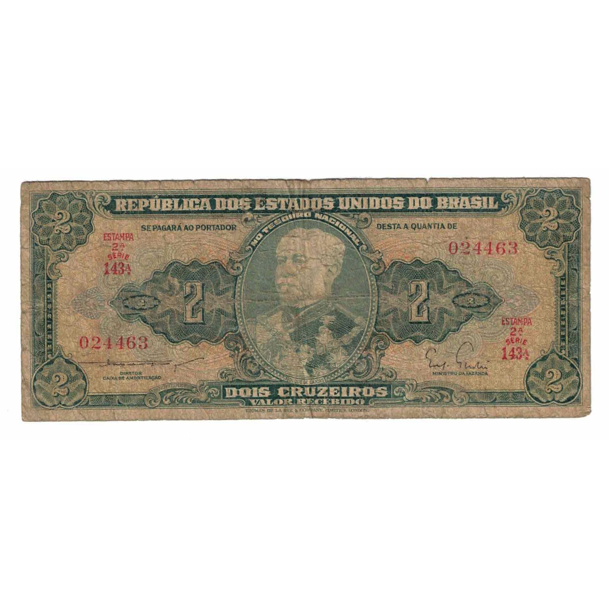 Biljet, Brazilië, 2 Cruzeiros, Undated (1956), KM:157Aa, TB