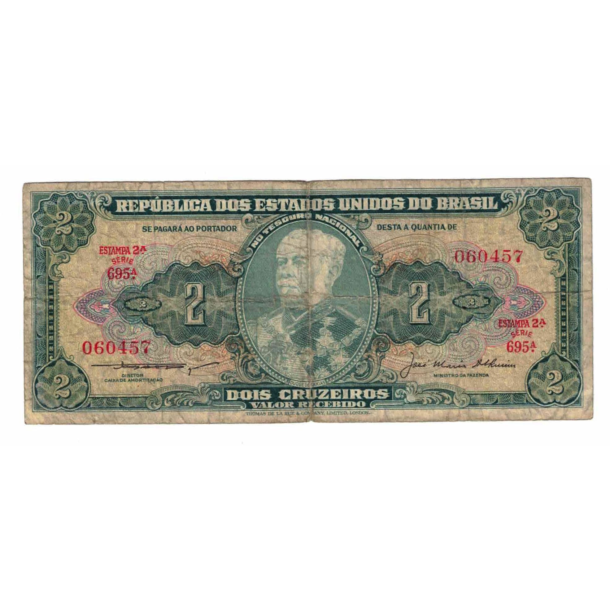 Biljet, Brazilië, 2 Cruzeiros, Undated (1956), KM:157Ab, TB