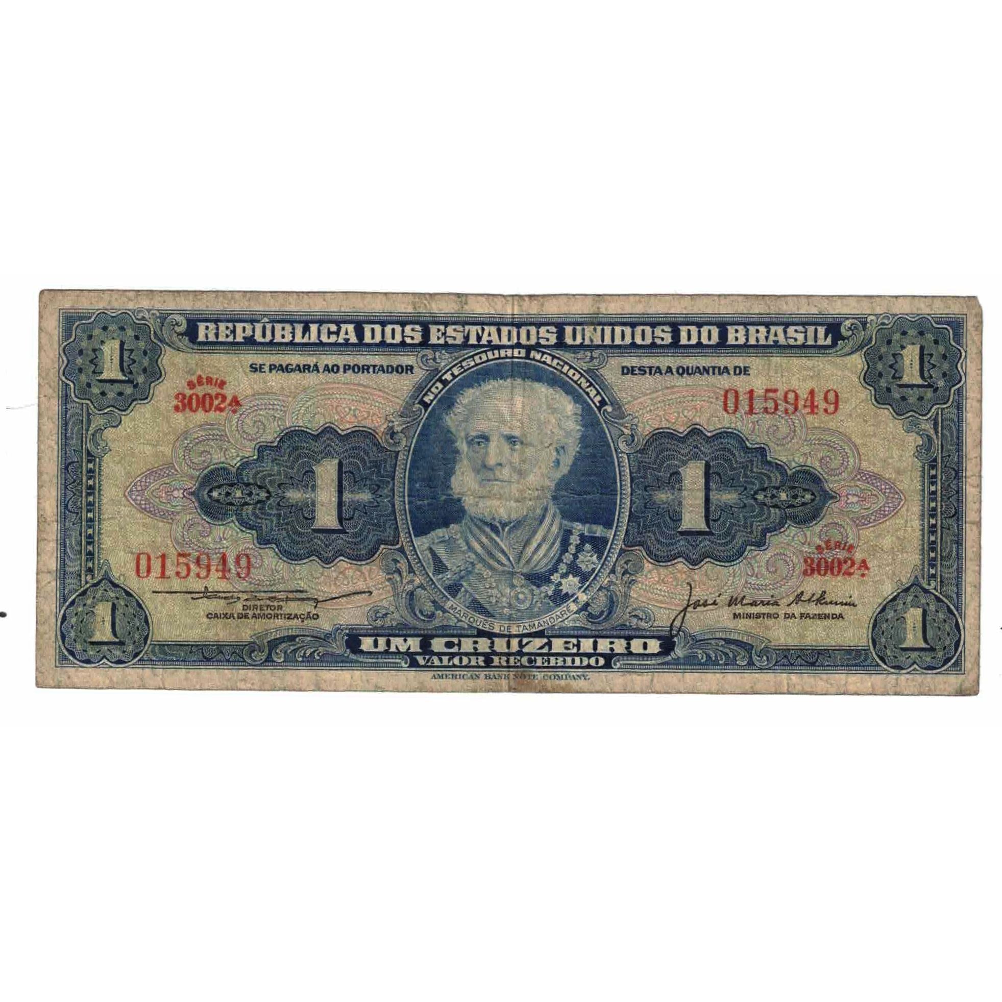 Biljet, Brazilië, 1 Cruzeiro, KM:150c, TB