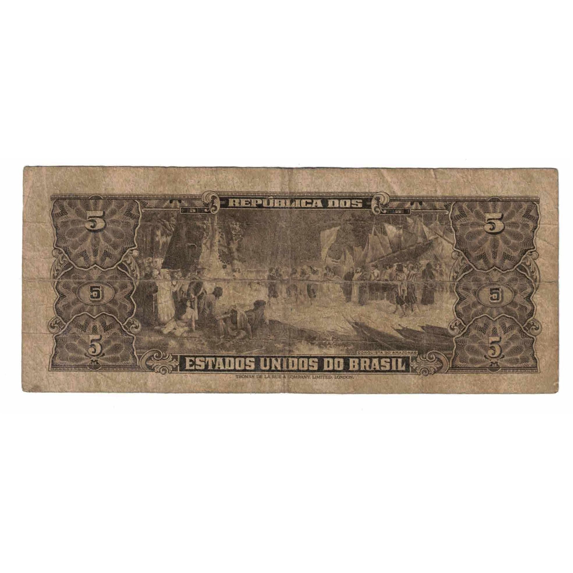 Biljet, Brazilië, 5 Cruzeiros, Undated (1954), KM:158b, TB