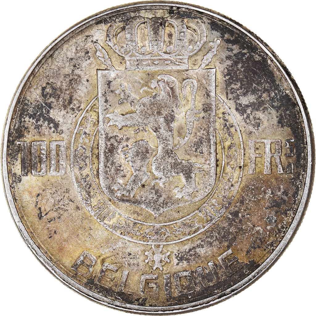 Coin, Belgium, 100 Francs, 100 Frank, 1950, EF(40-45), Silver, KM:138.1