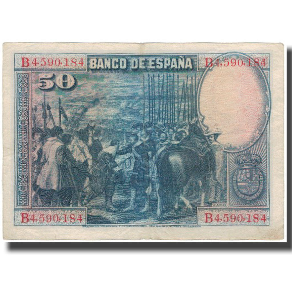 Geldschein, Spanien, 50 Pesetas, 1928-08-15, KM:75a, S