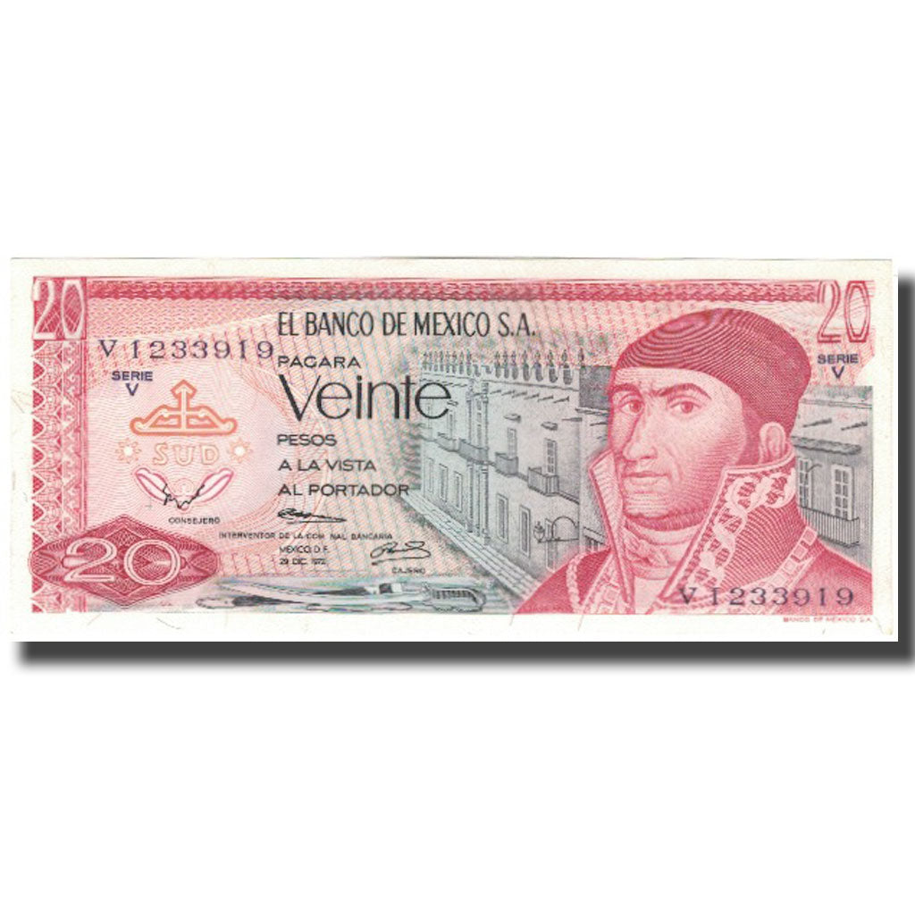 Banknote, Mexico, 20 Pesos, 1972-12-29, KM:64a, UNC(65-70)