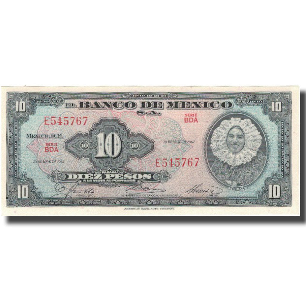 Banknote, Mexico, 10 Pesos, 1967-05-10, KM:58l, UNC(63)