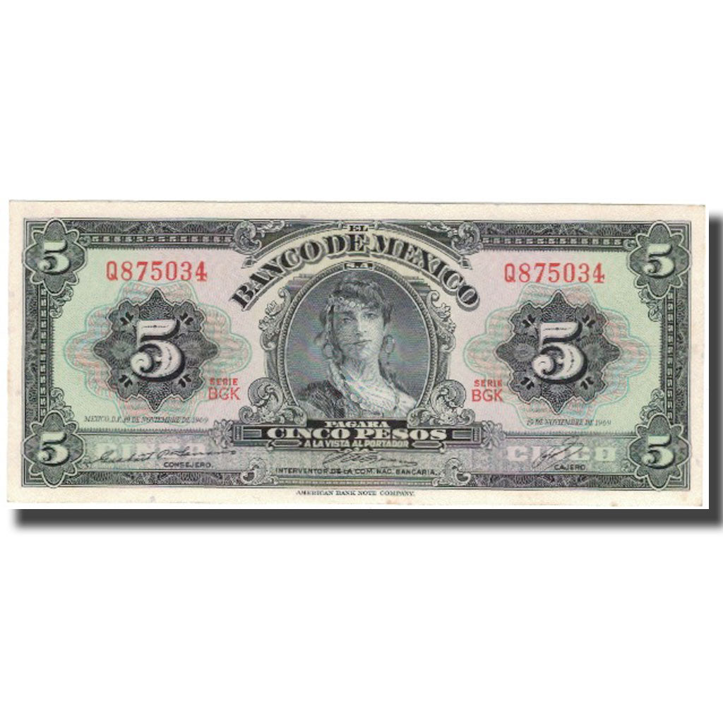 Banknote, Mexico, 5 Pesos, 1969-11-19, KM:60j, UNC(64)