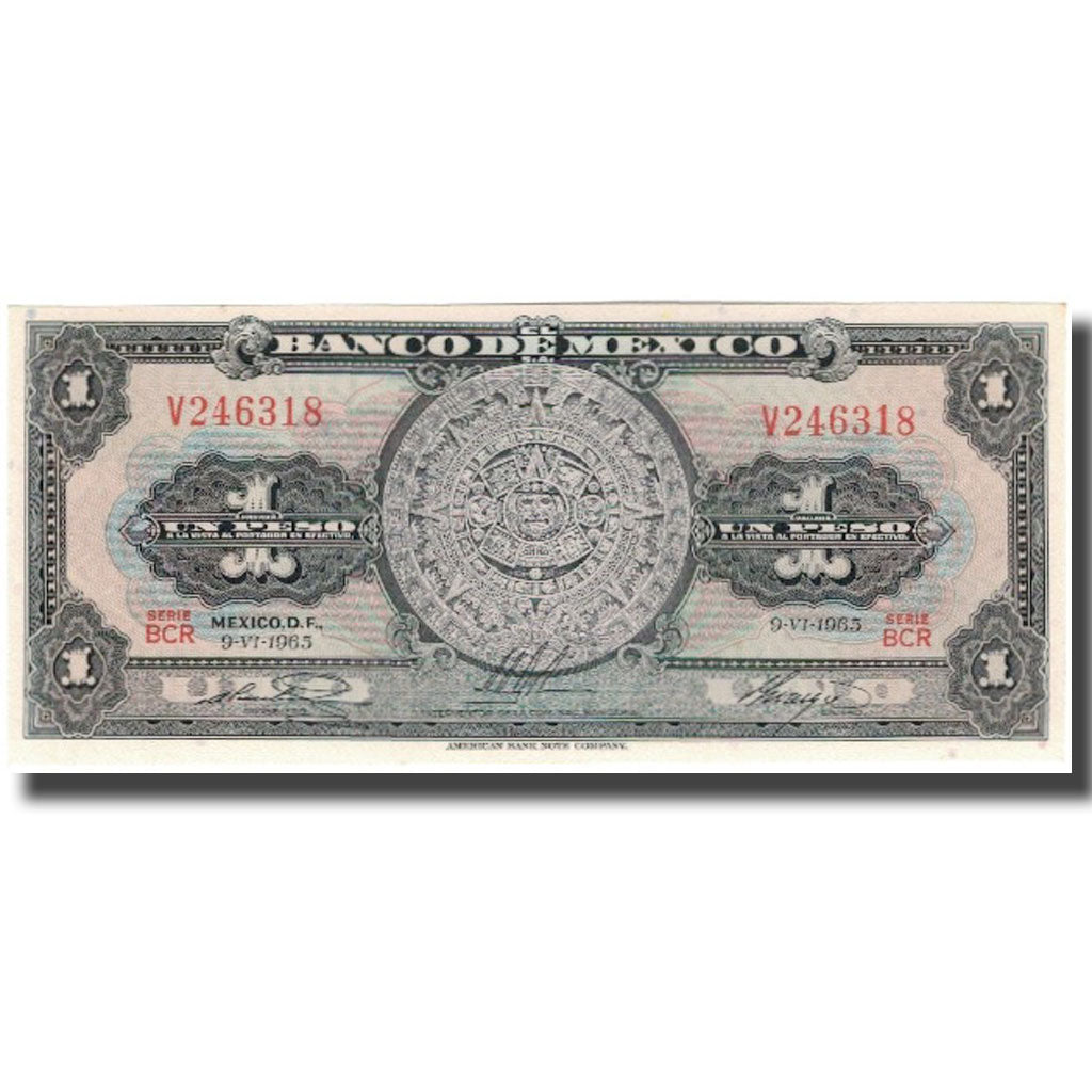 Banknote, Mexico, 1 Peso, 1965-06-09, KM:59i, UNC(63)