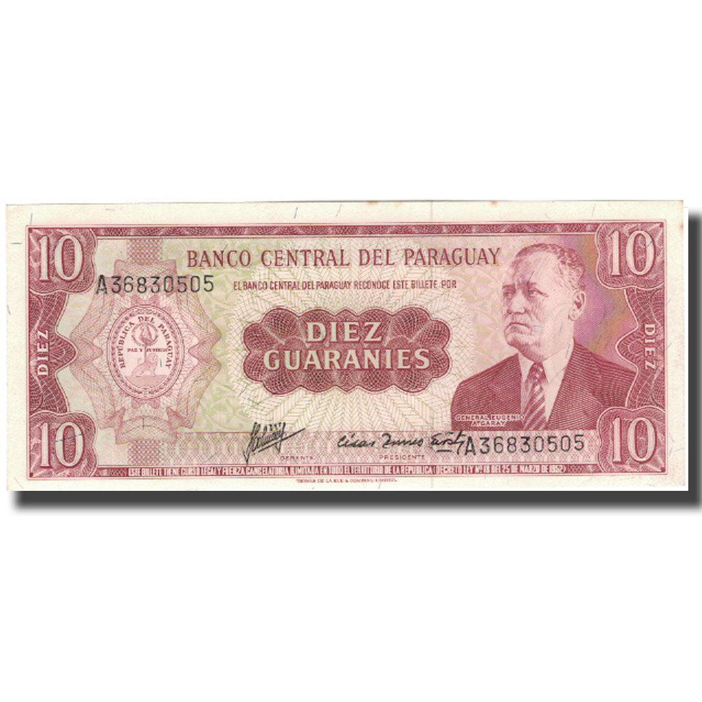Billet, Paraguay, 10 Guaranies, KM:196a, SUP