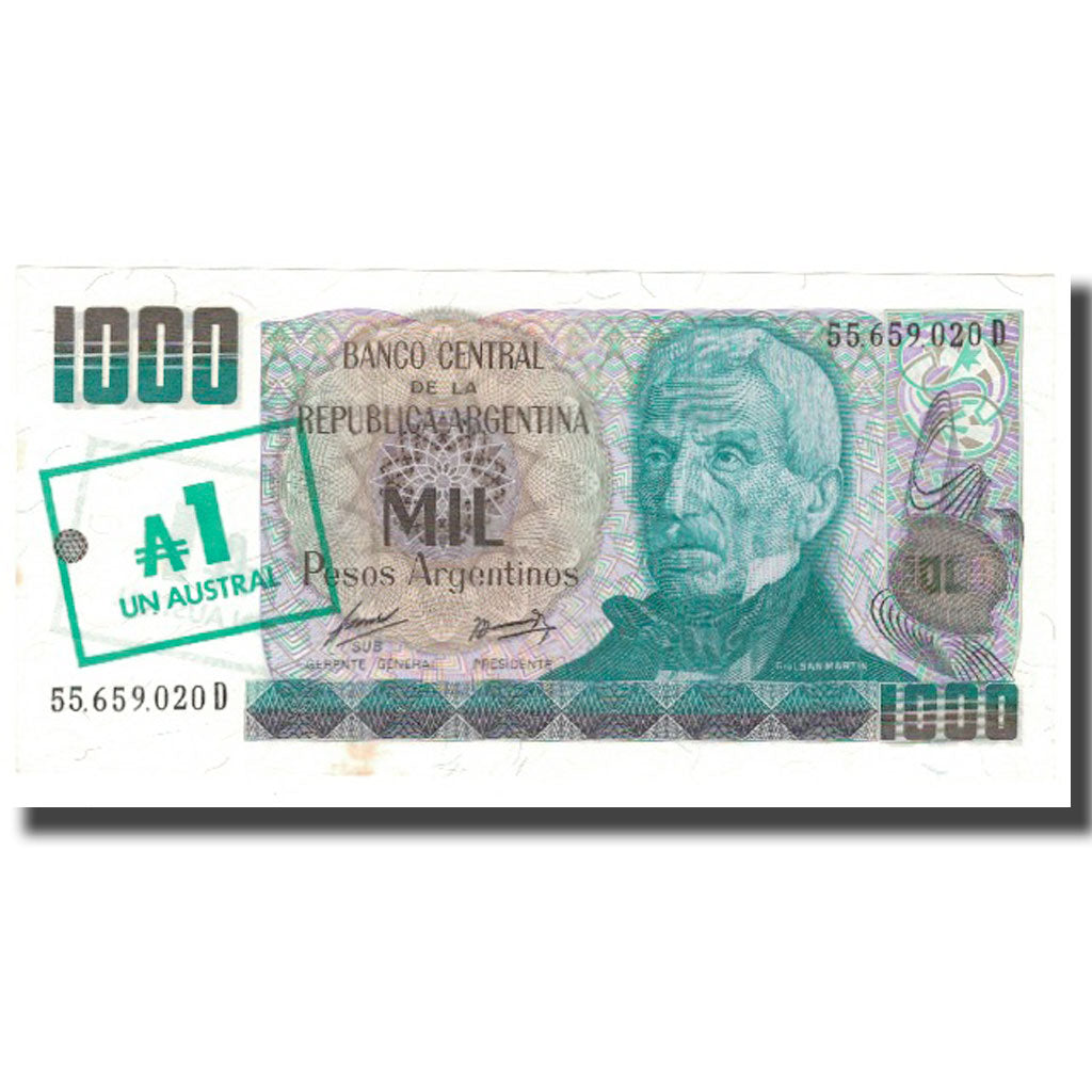 Geldschein, Argentinien, 1 Austral, KM:320, UNZ-